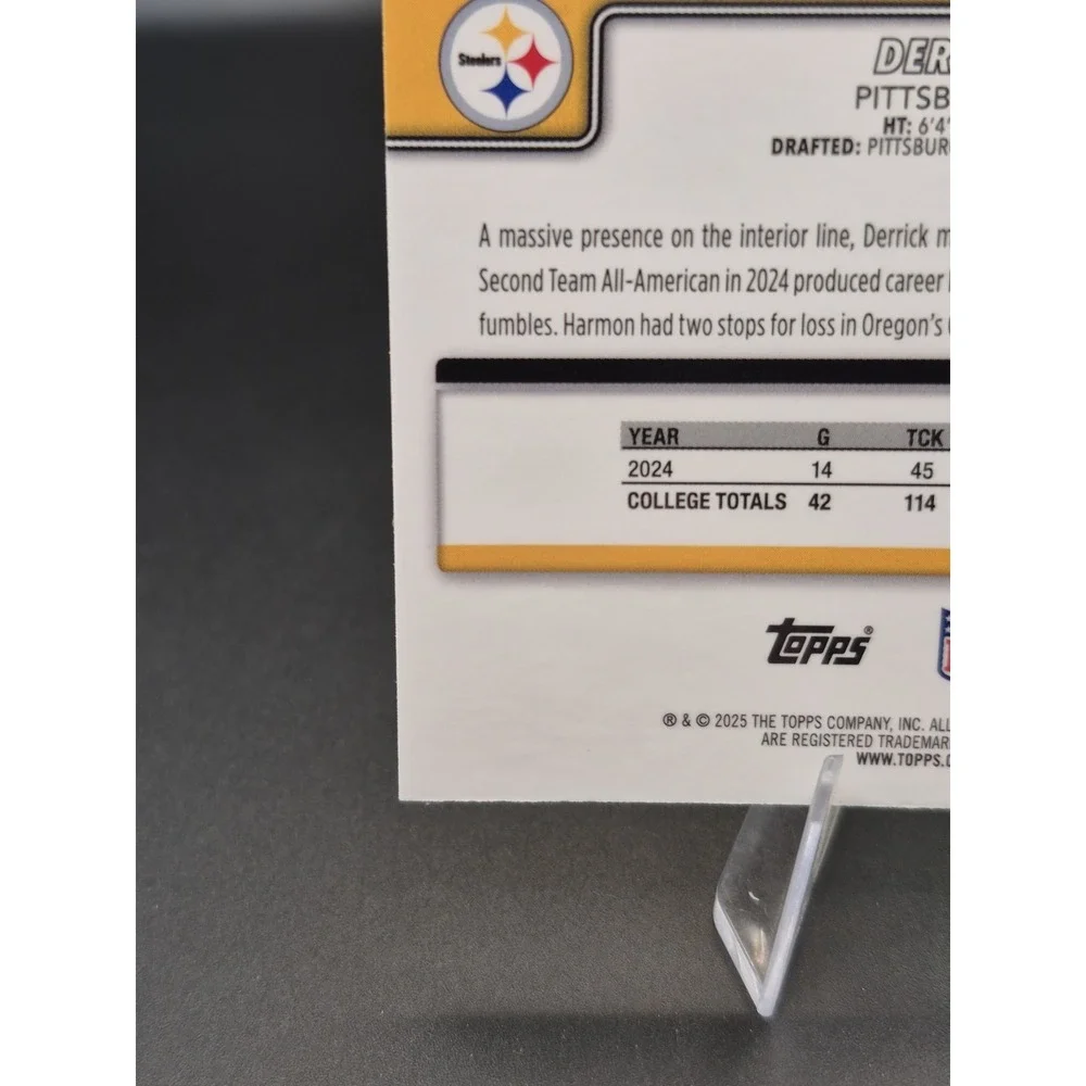 2025 Topps Chrome Derrick Harmon #361 Rookie Aqua Wave /199 Pittsburgh Steelers